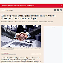 Ms empresas extranjeras venden sus activos en Per, pero otras toman su lugar